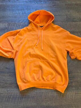 orange blank heavyweight hoodie size women’s L